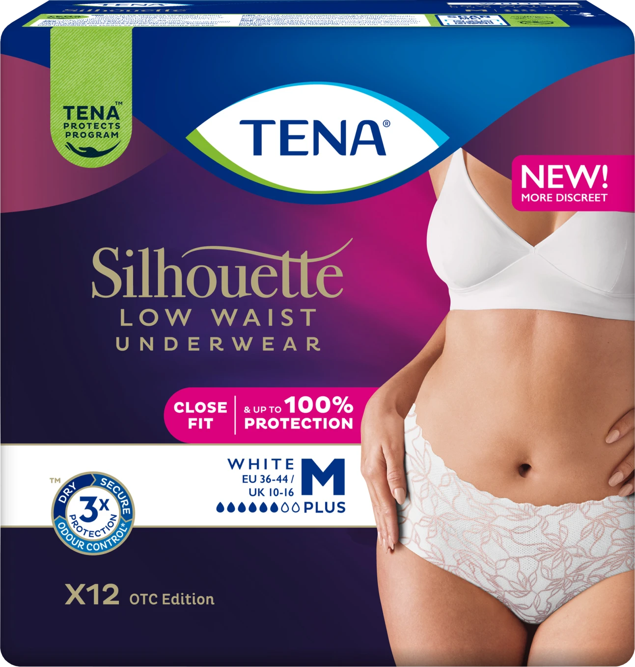 TENA Silhouette Plus M White 12 st Tena