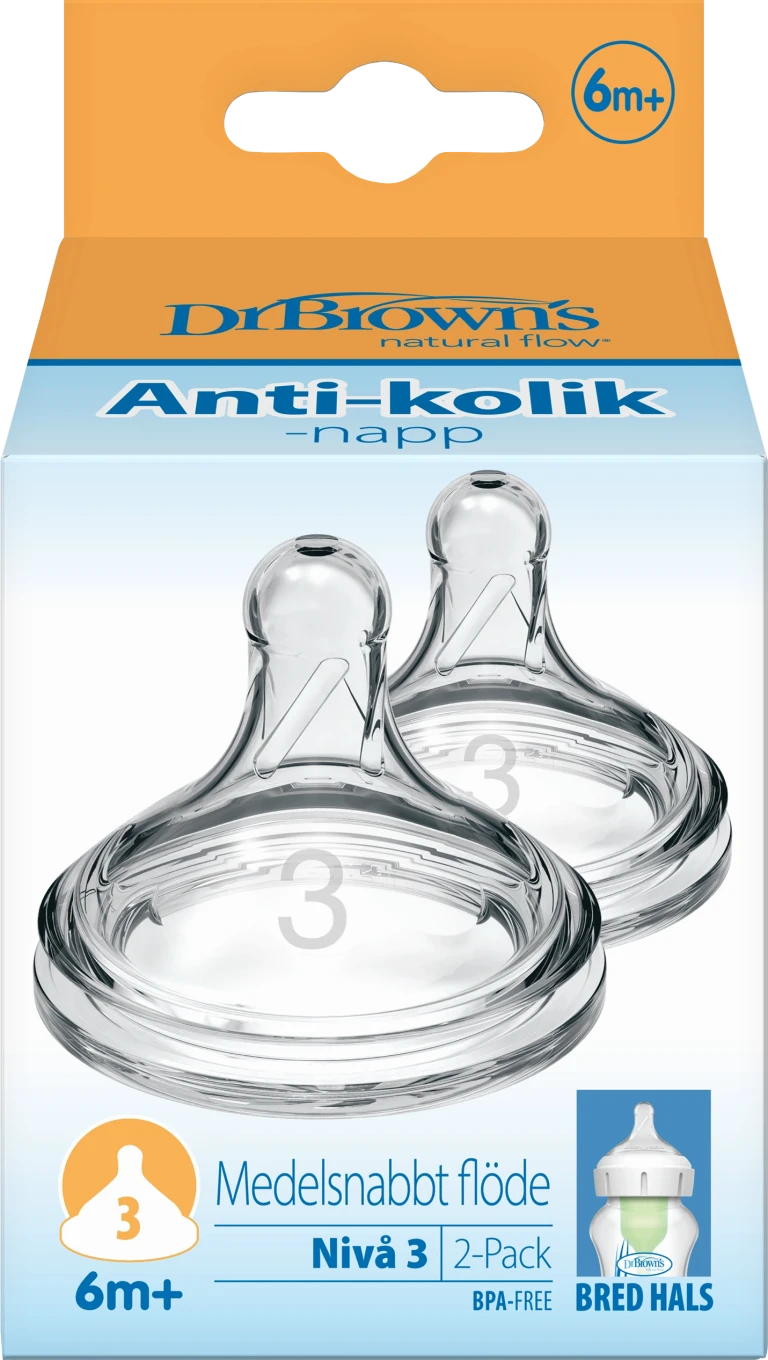 Dr. Brown's Opt+ WideNeck Silikon Dinapp Strl 3 2st Dr Browns