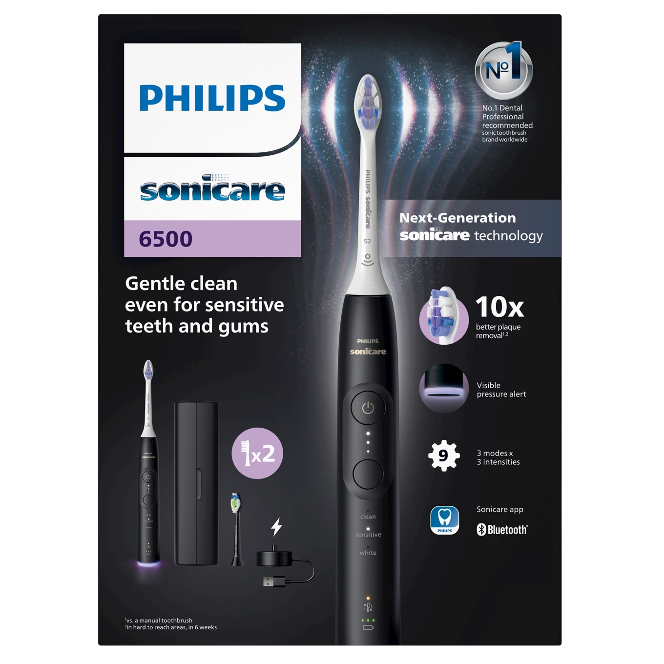 Philips Sonicare 6500 Series Electric Toothbrush Black Philips