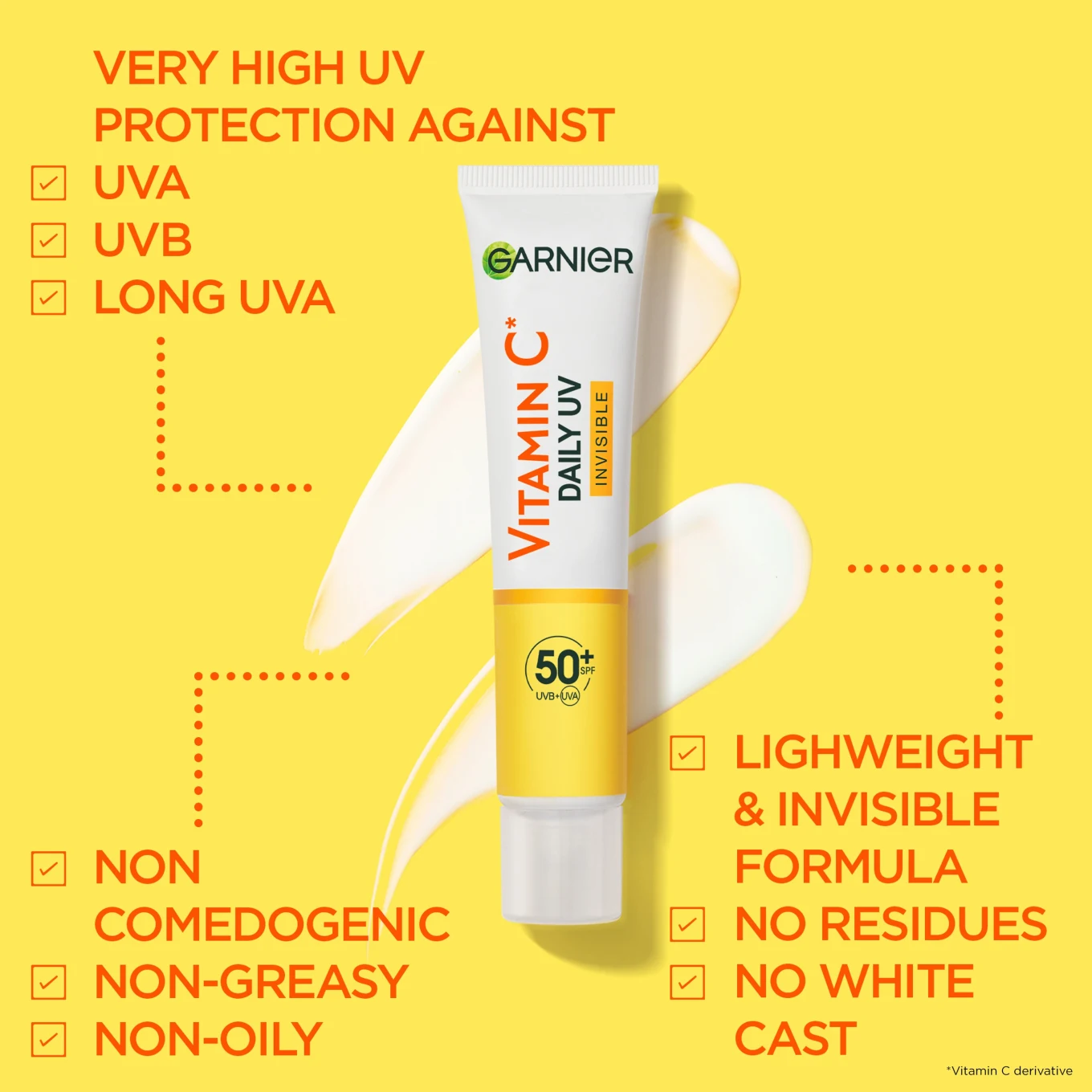 Garnier SkinActive Vitamin C Invisible UV Fluid For Dull Skin 40 ml Garnier