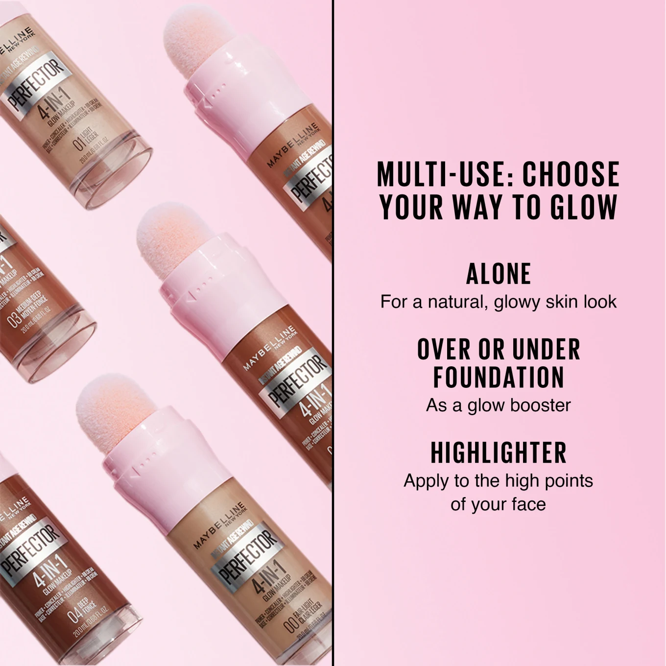 Maybelline New York Instant Perfector 4-in-1 Glow Makeup Foundation 20 ml 0.5 Fair Light Cool Maybelline New York