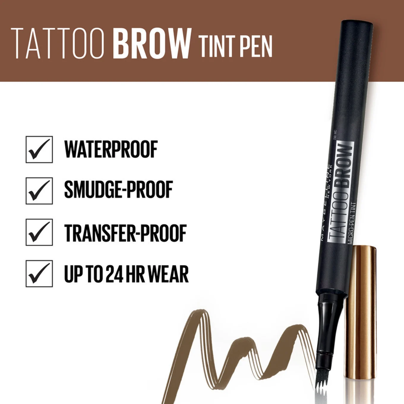 Maybelline Tattoo Brow Micro-Pen Tint Medium Brown 1 g Maybelline New York