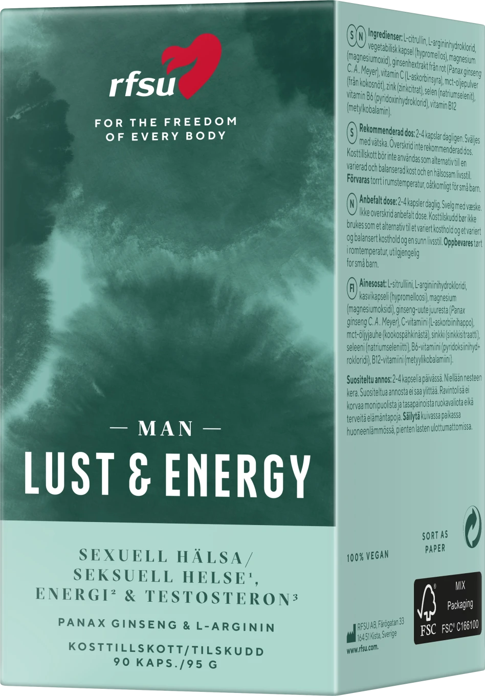RFSU Lust & Energy Man 90 kapslar RFSU