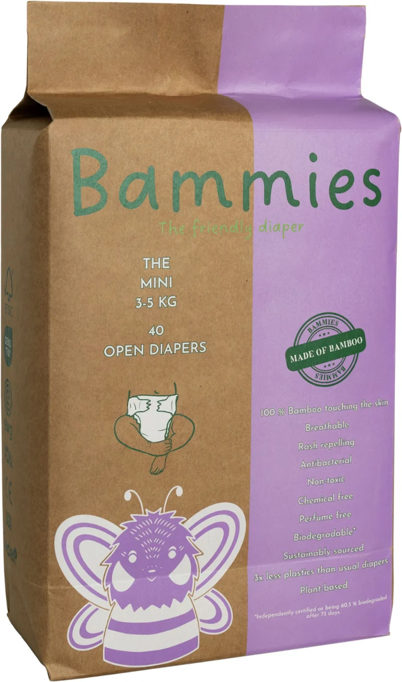 Bammies Bambublöjor The Mini 3-5 kg 40 st Bammies