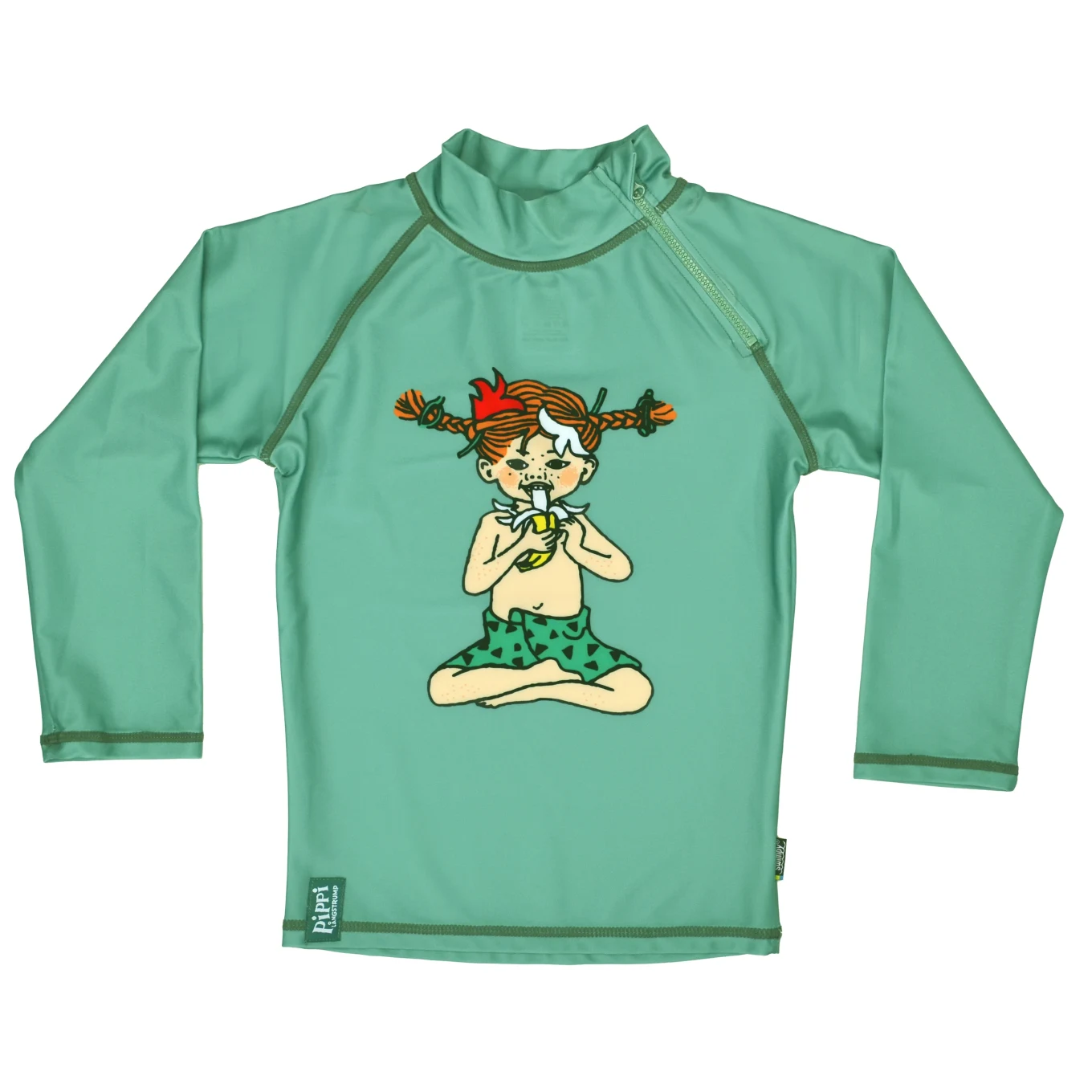 Swimpy UV-Tröja Pippi Söderhavet Grön 110-116 Swimpy