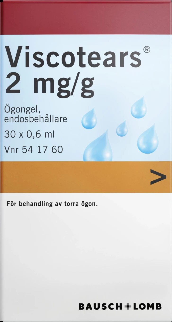 Viscotears ögongel i endosbehållare 2 mg/g 30x0,6 ml Viscotears
