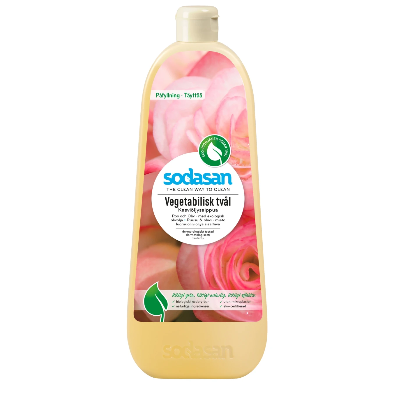 Sodasan Ekologisk Tvål Ros Refill 1000 ml Sodasan