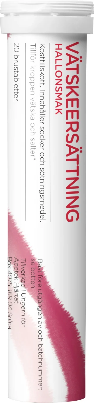 Hjärtats Vätskeersättning Hallon Brustablett 20 st Hjärtats