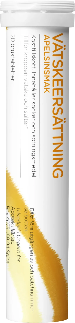 Hjärtats Vätskeersättning Apelsin Brustablett 20 st Hjärtats