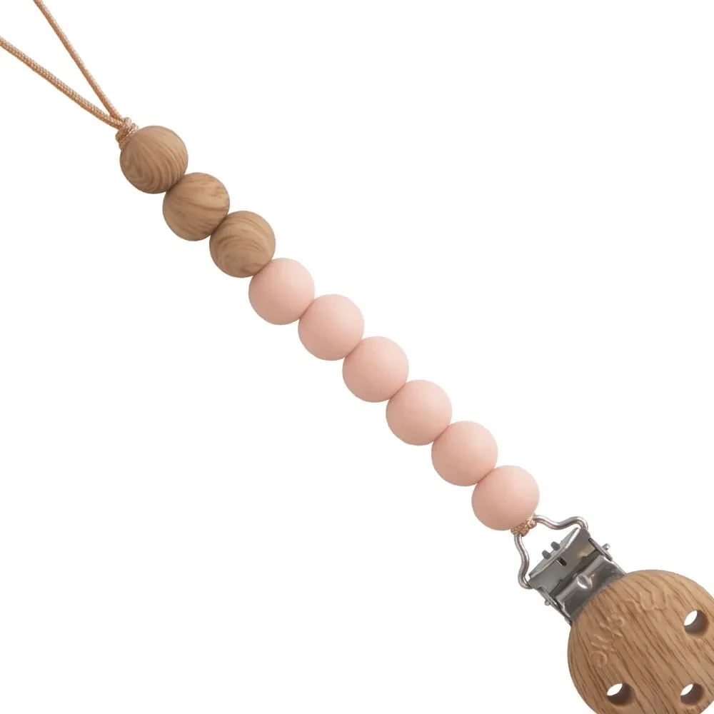 Mushie Pacifier Clip Eva Blush Mushie