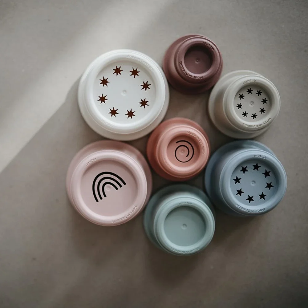 Mushie Stacking Cups Forest Mushie