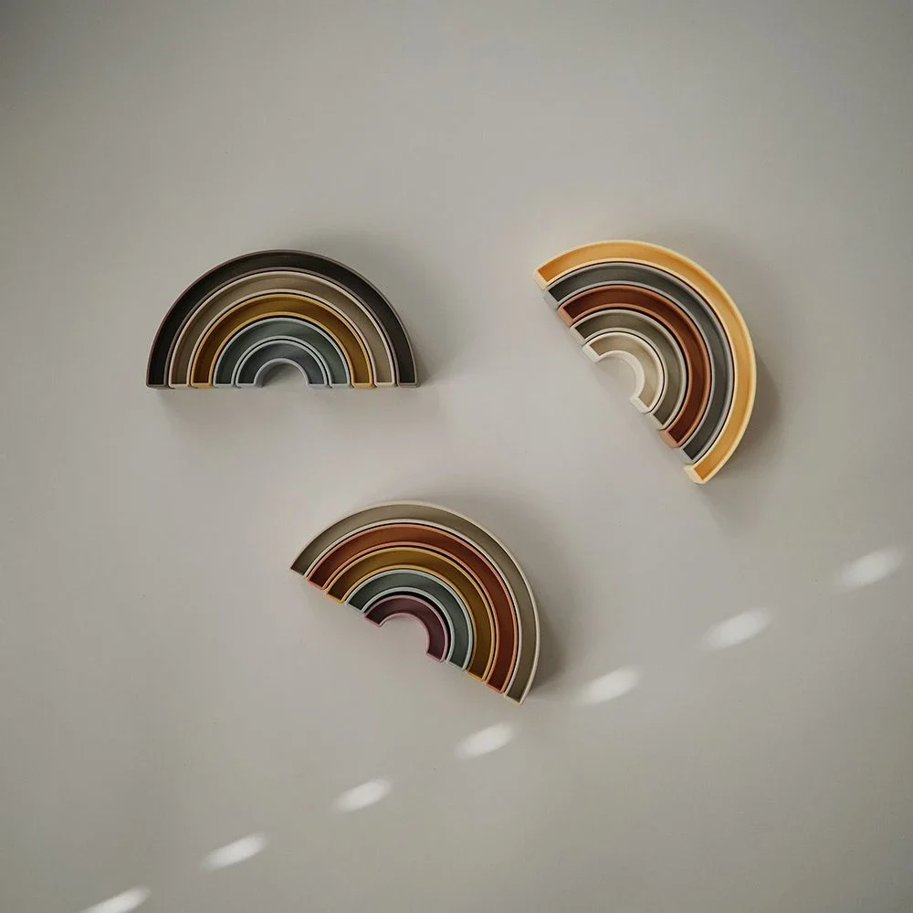 Mushie Rainbow Sol Stacking Toy Mushie