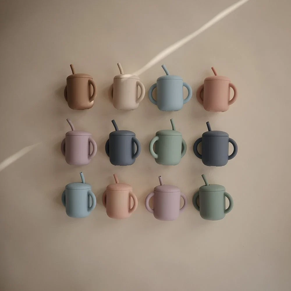 Mushie Silicone Training Cup + Straw 175 ml Shifting Sand Mushie