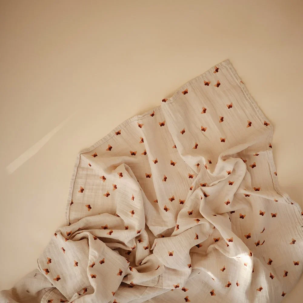 Mushie Muslin Swaddle Butterflies Mushie