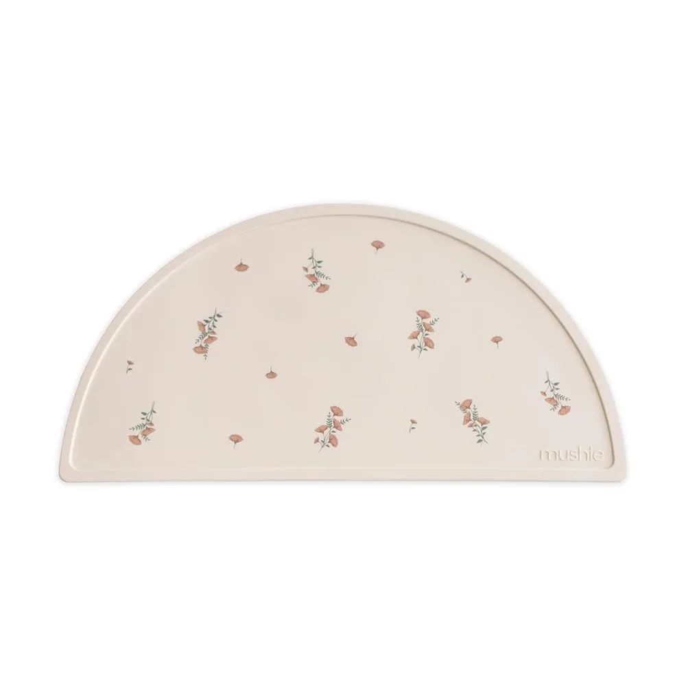 Mushie Silicone Mat Pink Flowers Mushie