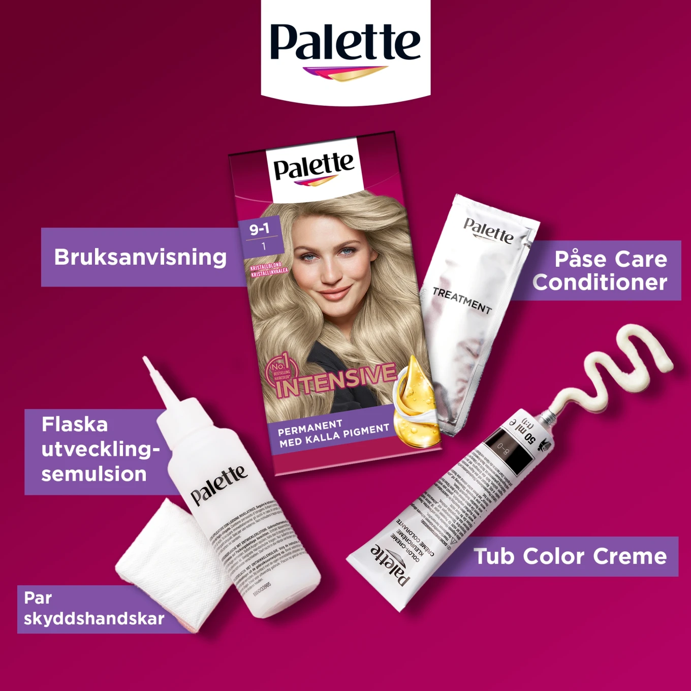 Palette Intensive Creme Coloration 9-1 Kristallblond Palette