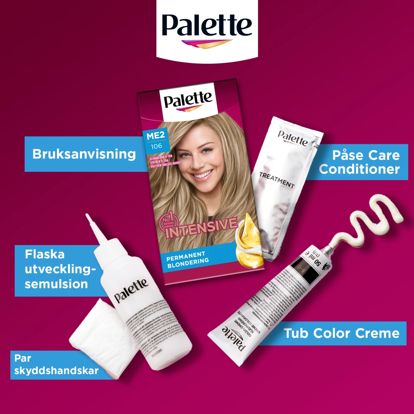 Palette Intensive Creme Coloration ME2 Slingblond X-tra Palette