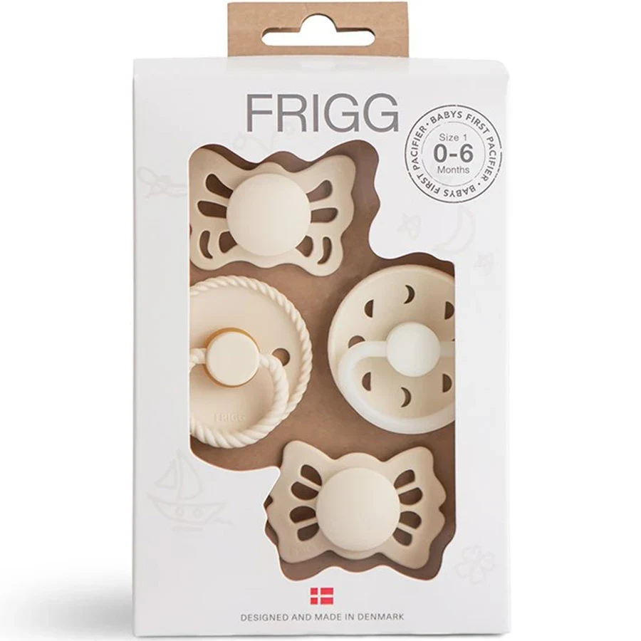FRIGG 4-pack Baby's First pacifier Moonlight sailing Cream Size 1 FRIGG