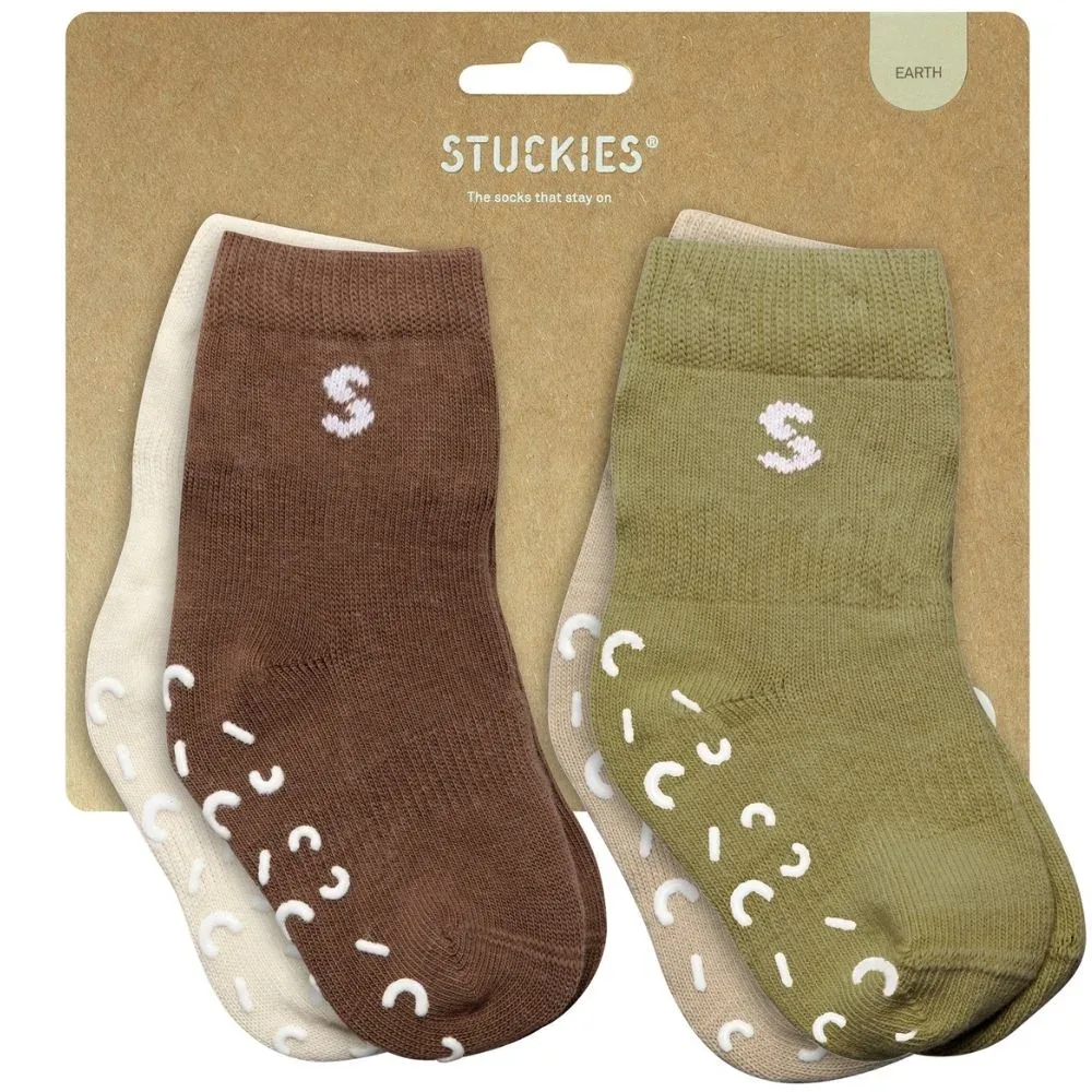 STUCKIES Strumpor i bomull Earth 4- pack 19/21 STUCKIES