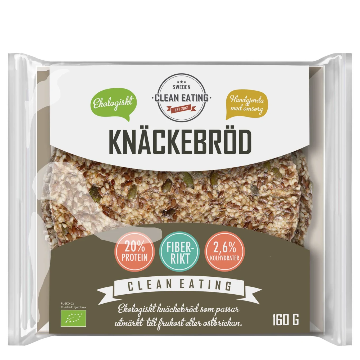 Clean Eating Ekologiskt Knäckebröd 160 g Clean Eating