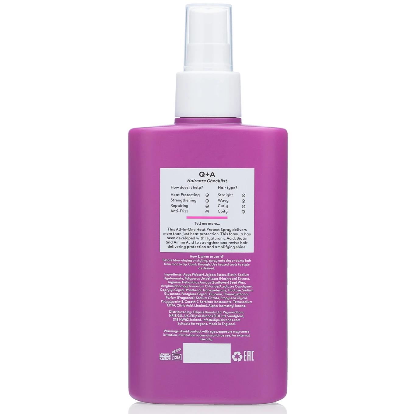 Q+A Heat Protect Hair Mist 150 ml Q+A