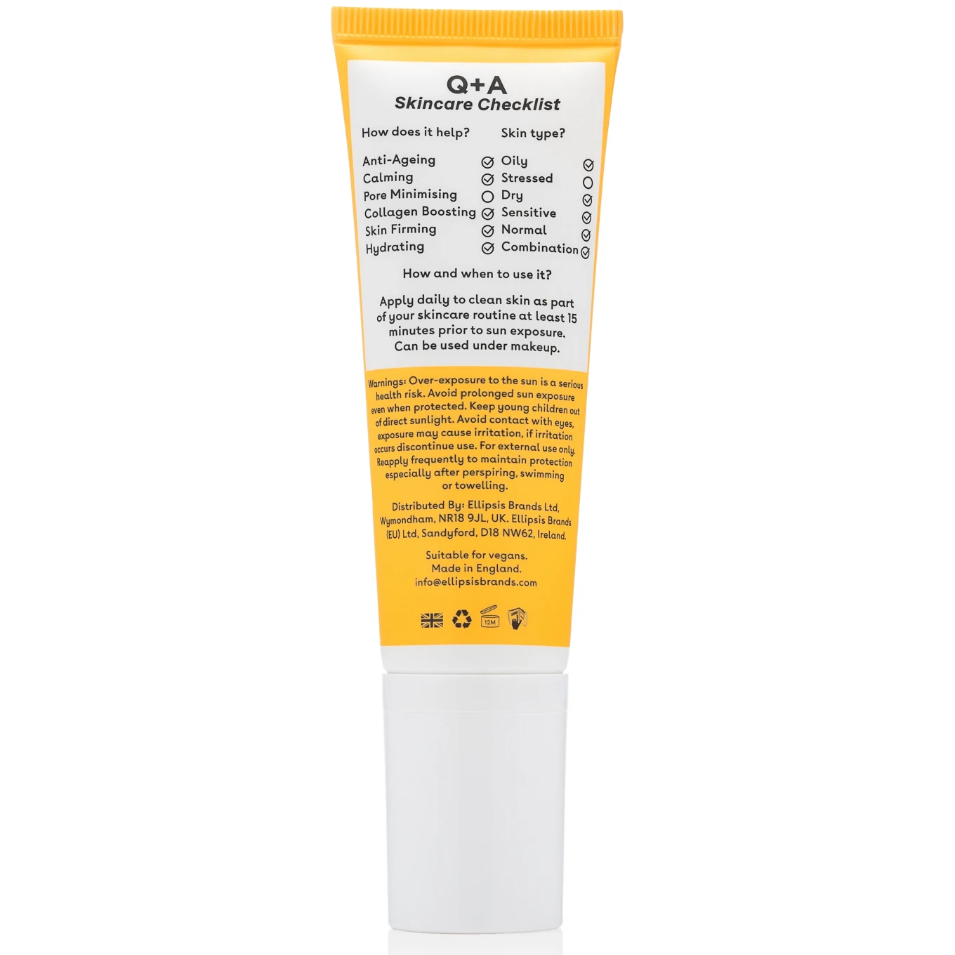 Q+A Peptide Sunscreen SPF 50, 50 ml Q+A