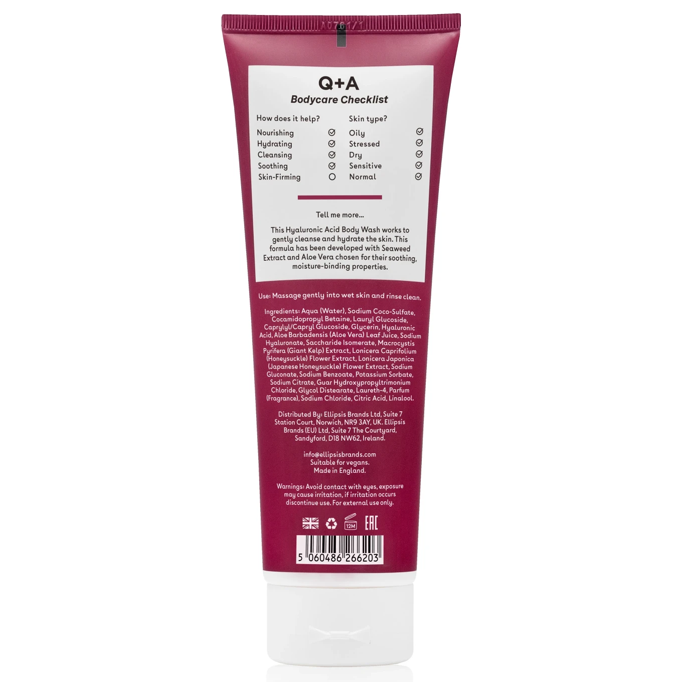 Q+A Hyaluronic Acid Body Wash 250 ml Q+A