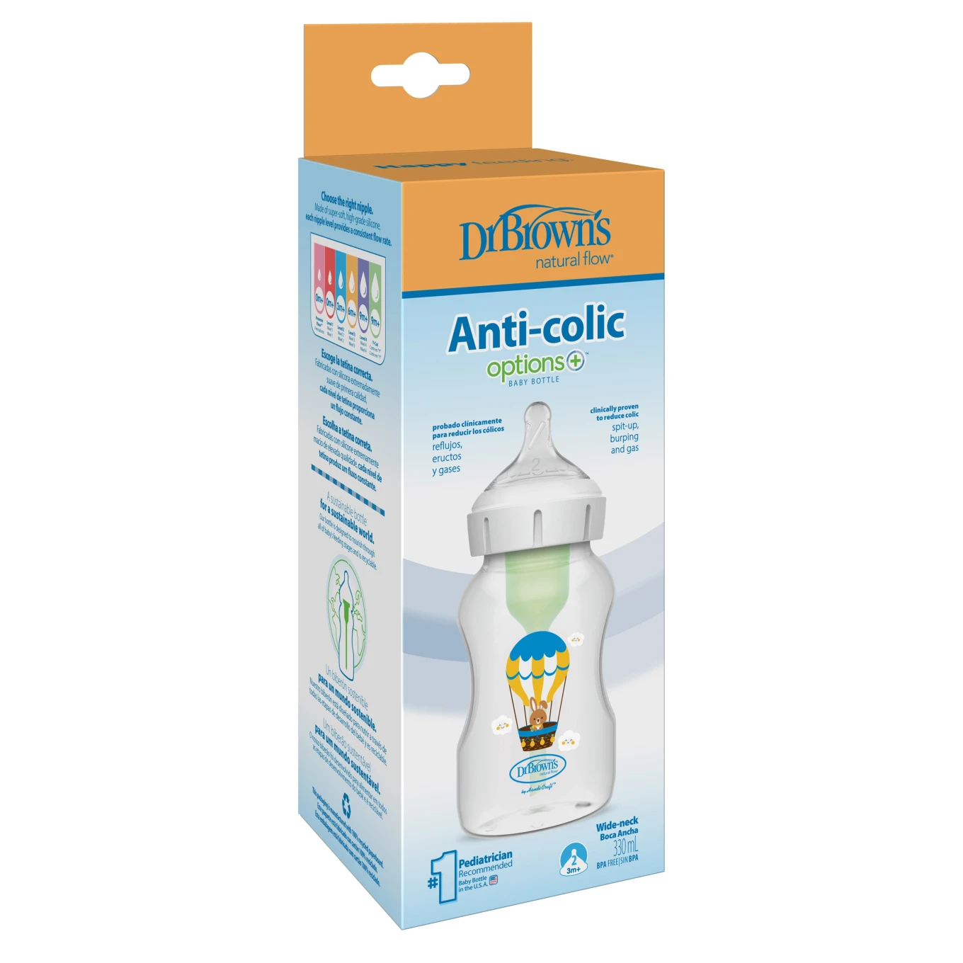 Dr. Brown's  Options+ Nappflaska Balloon Bred Hals 330 ml Dr Browns
