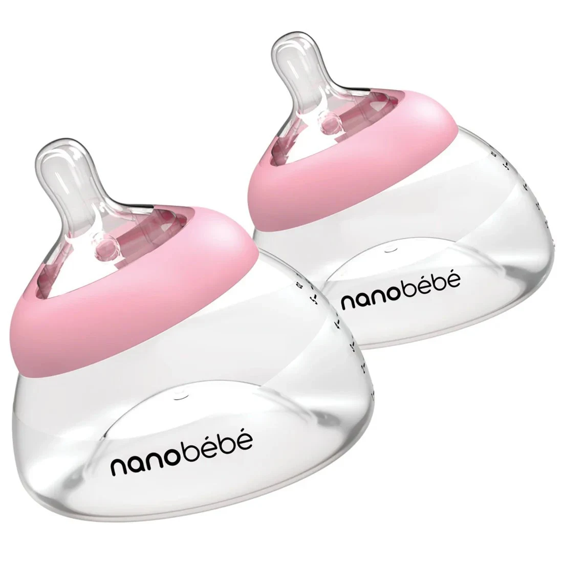 Nanobébé Bröstmjölksflaska Anti-Kolik 2-pack 150 ml Rosa Nanobébé
