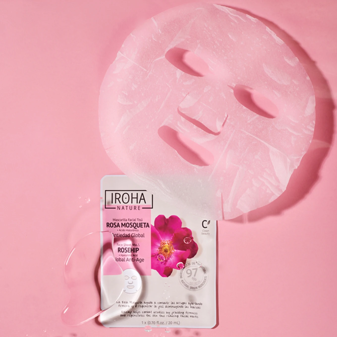 Iroha Nature Anti-Age Rosehip Face Sheet Mask 20 ml Iroha Nature