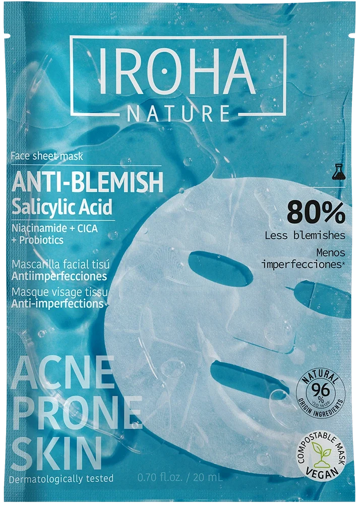 Iroha Nature Anti-Blemish Salicylic Acid Face Sheet Mask 20 ml Iroha Nature