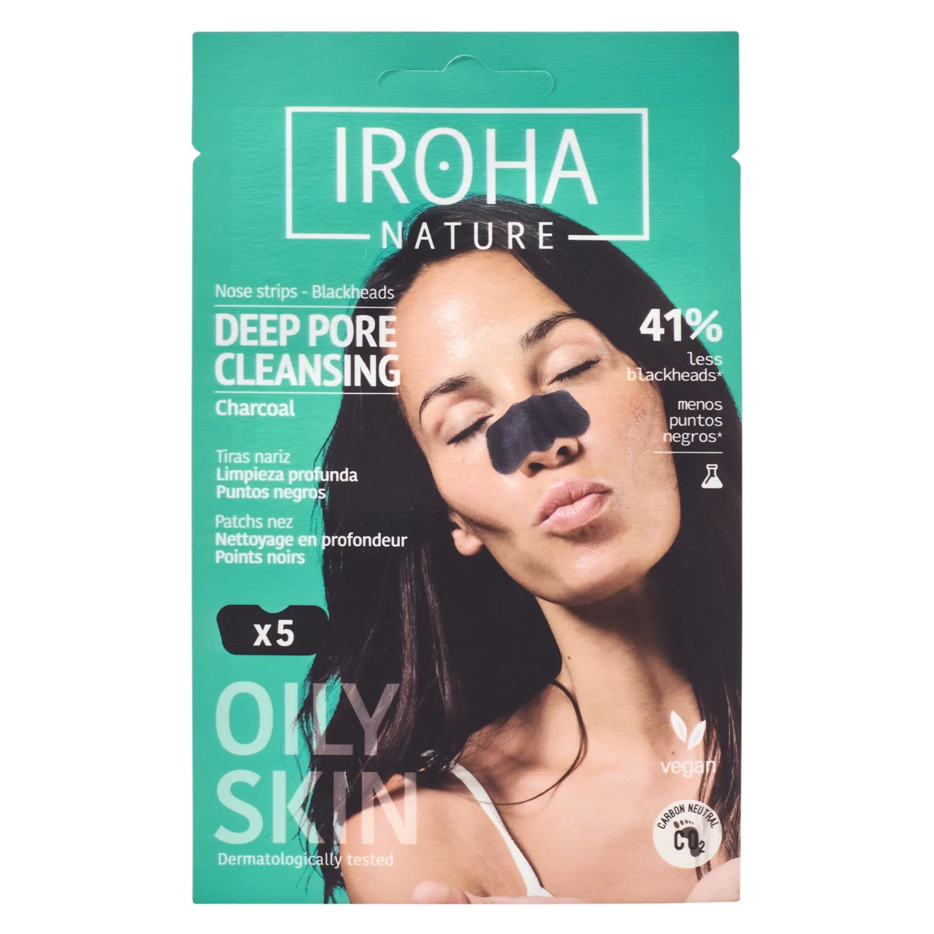 Iroha Nature Deep Pore Cleansing Charcoal Nose Strips 5 st Iroha Nature