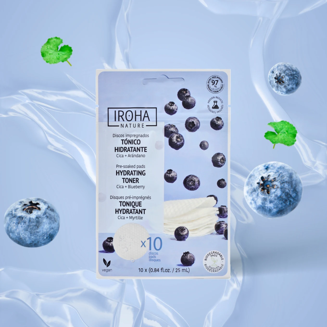 Iroha Nature Hydrating Toner Pads Cica + Blueberry Iroha Nature