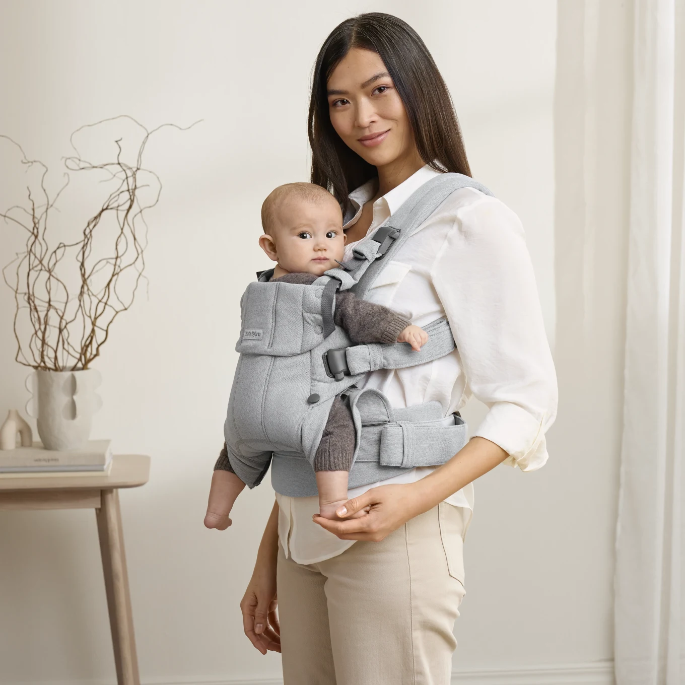 BabyBjörn Bärsele Harmony Väv Ljusgrå Melerad BabyBjörn