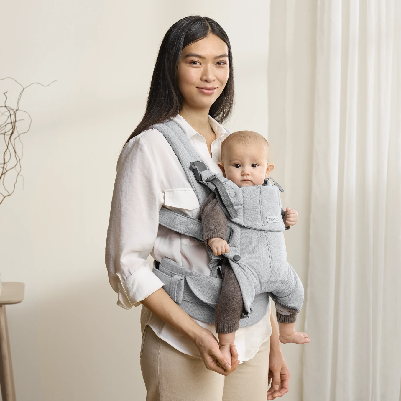 BabyBjörn Bärsele Harmony Väv Ljusgrå Melerad BabyBjörn