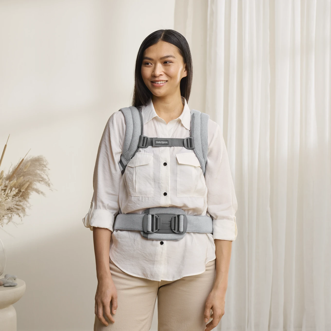 BabyBjörn Bärsele Harmony Väv Ljusgrå Melerad BabyBjörn