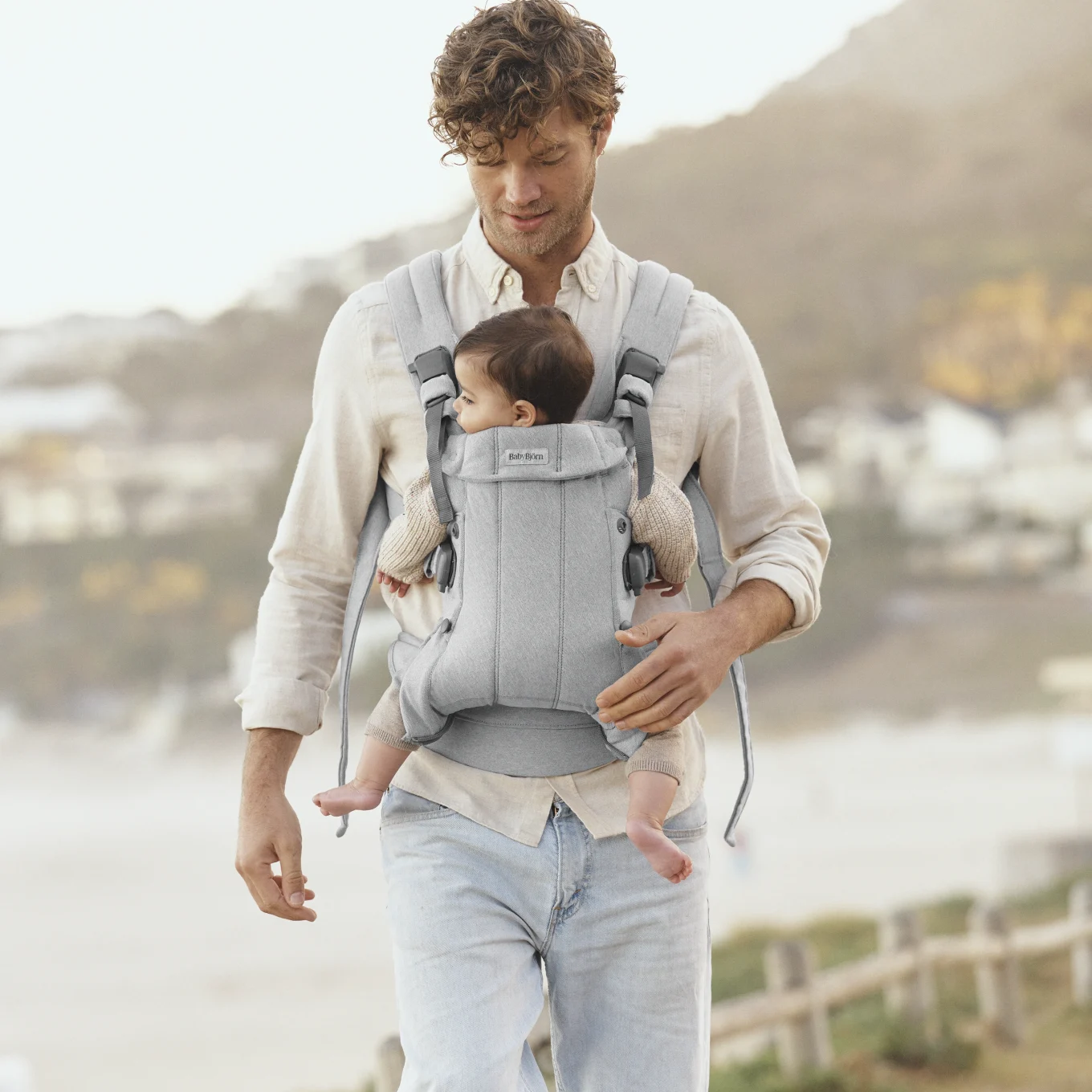 BabyBjörn Bärsele Harmony Väv Ljusgrå Melerad BabyBjörn