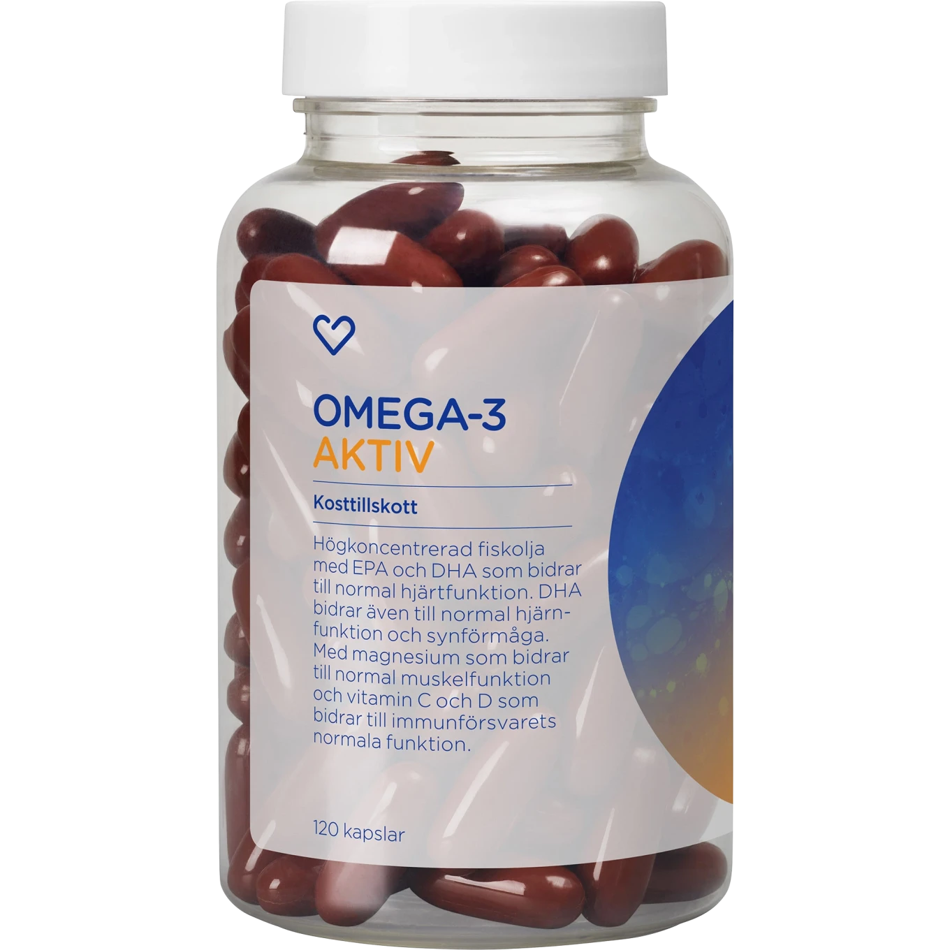 Hjärtats Omega-3 Aktiv Kapsel 120st Hjärtats
