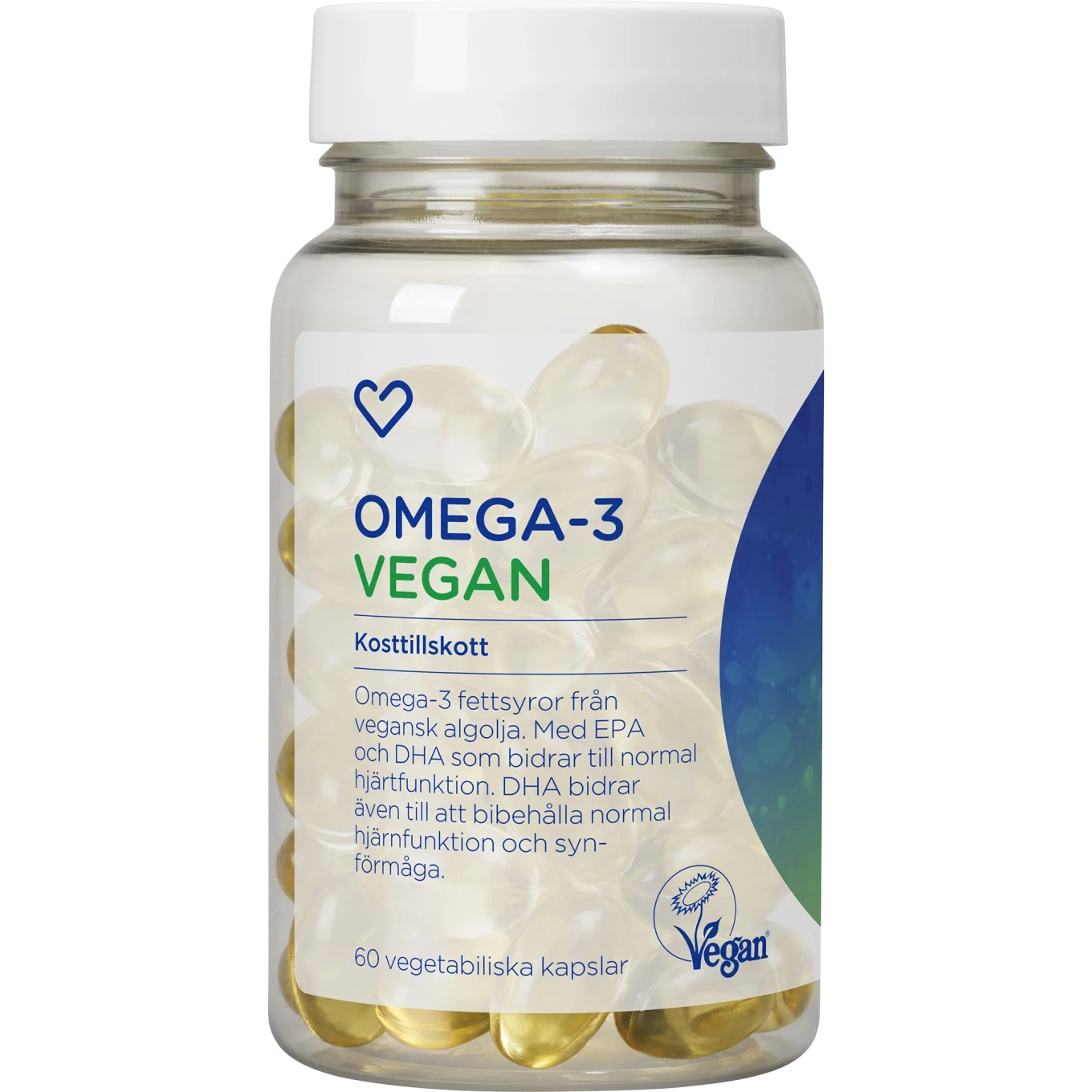 Hjärtats Omega-3 Vegan Kapsel 60st Hjärtats
