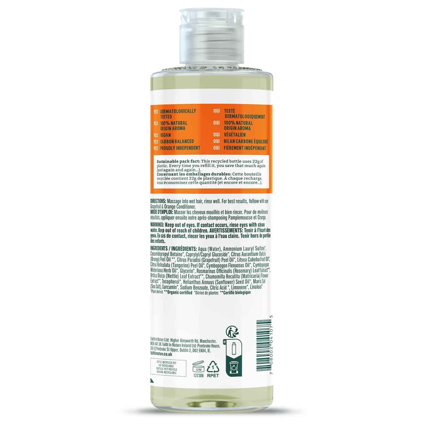 Faith in Nature Shampoo Grapefruit & Orange 400 ml Faith in Nature