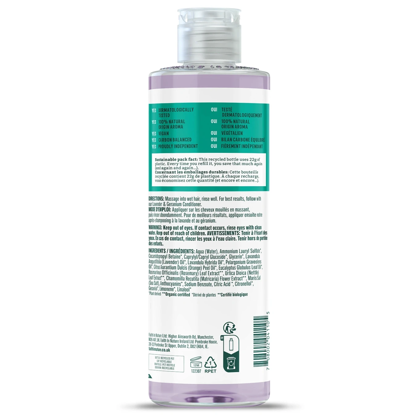 Faith in Nature Shampoo Lavender & Geranium 400 ml Faith in Nature