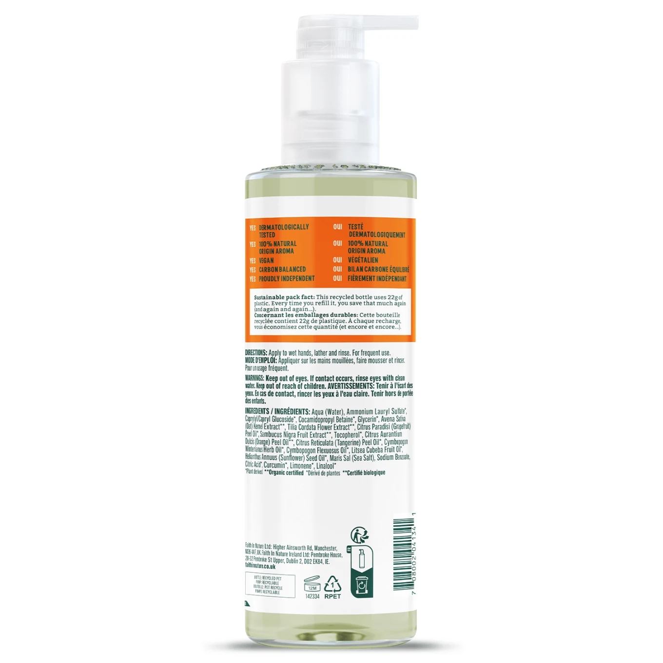 Faith in Nature Hand Wash Grapefruit & Orange 400 ml Faith in Nature