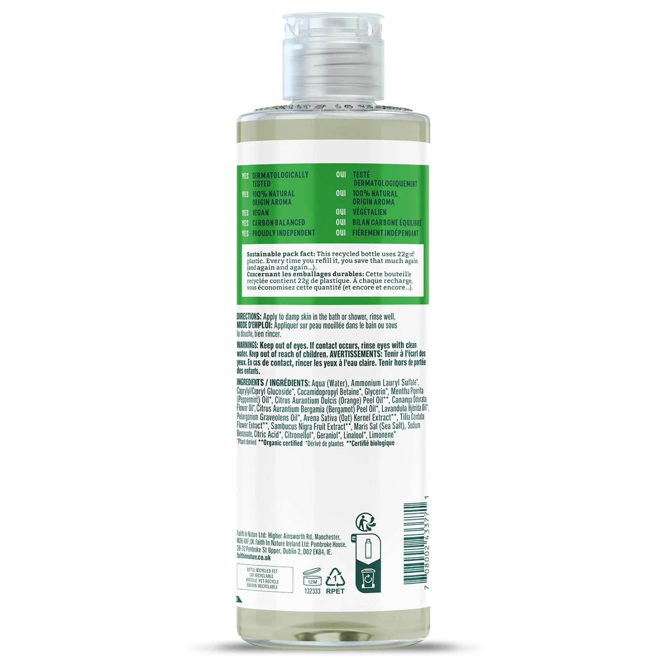 Faith in Nature Body Wash Mint 400ml Faith in Nature