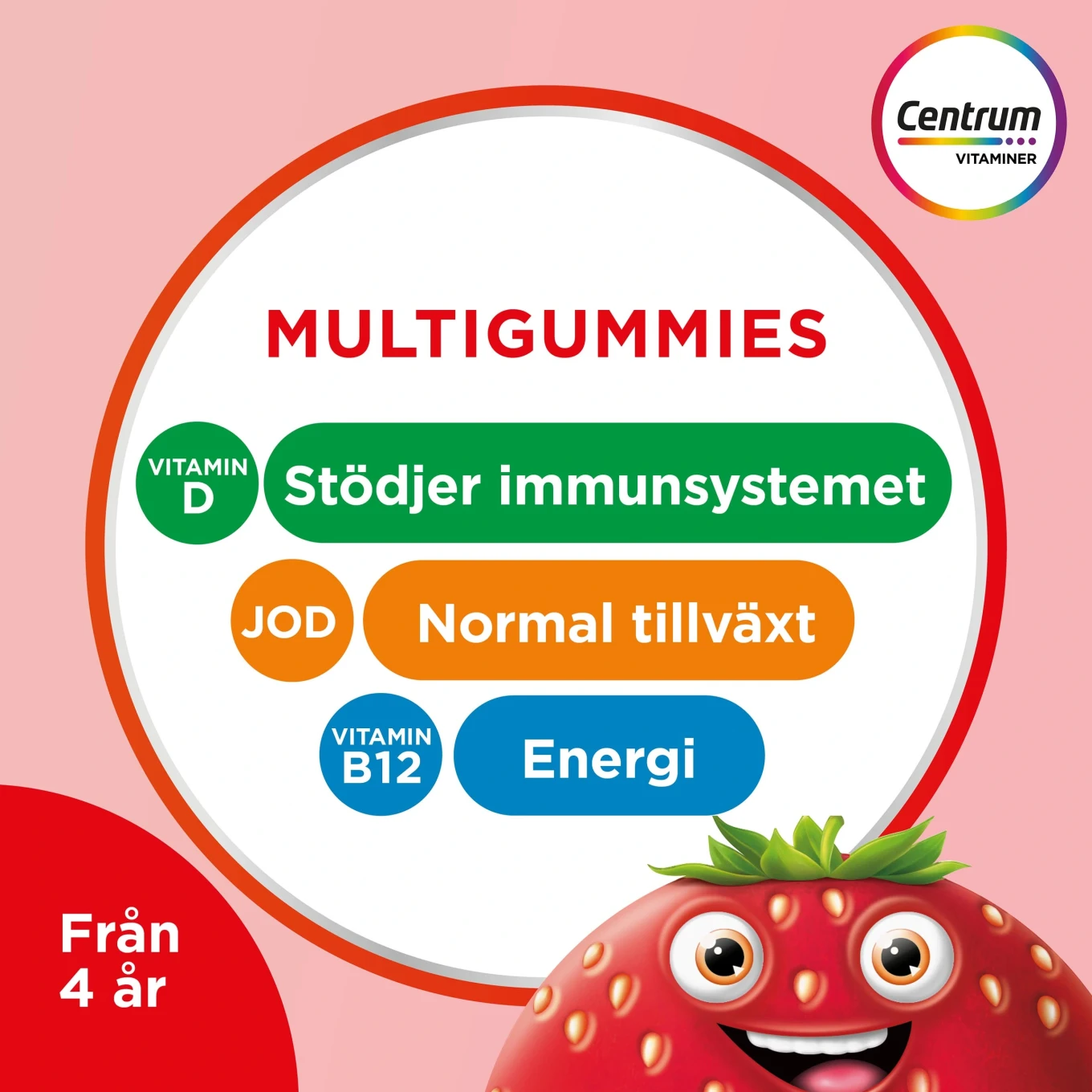 Centrum Barn Multivitamin Gummies Jordgubb 60 st centrum