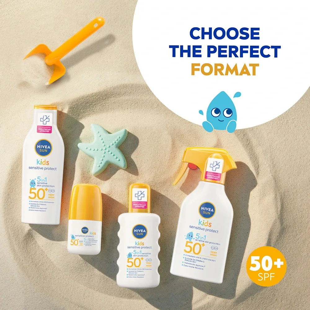 Nivea Sun Kids Sensitive Protect & Play Sun Trigger Spray SPF 50+, 270 ml Nivea
