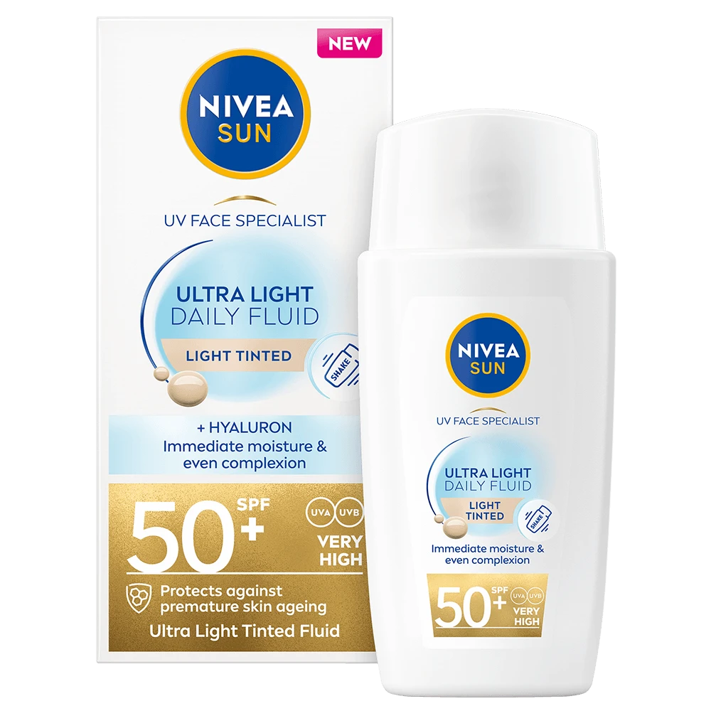 Nivea Sun UV Face Ultra Light Daily Fluid Tinted SPF 50+, 40 ml Light Nivea