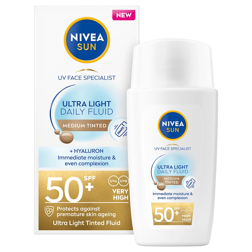 Nivea Sun UV Face Ultra Light Daily Fluid Tinted SPF 50+, 40 ml Medium Nivea