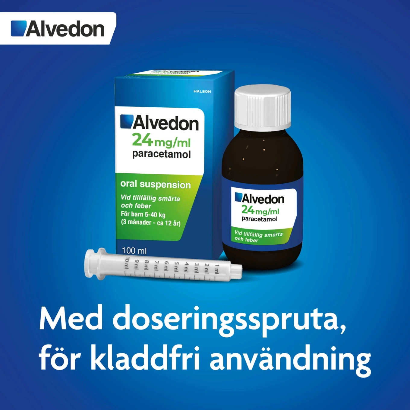 Alvedon Oral suspension 24mg/ml Flaska, 100ml Alvedon