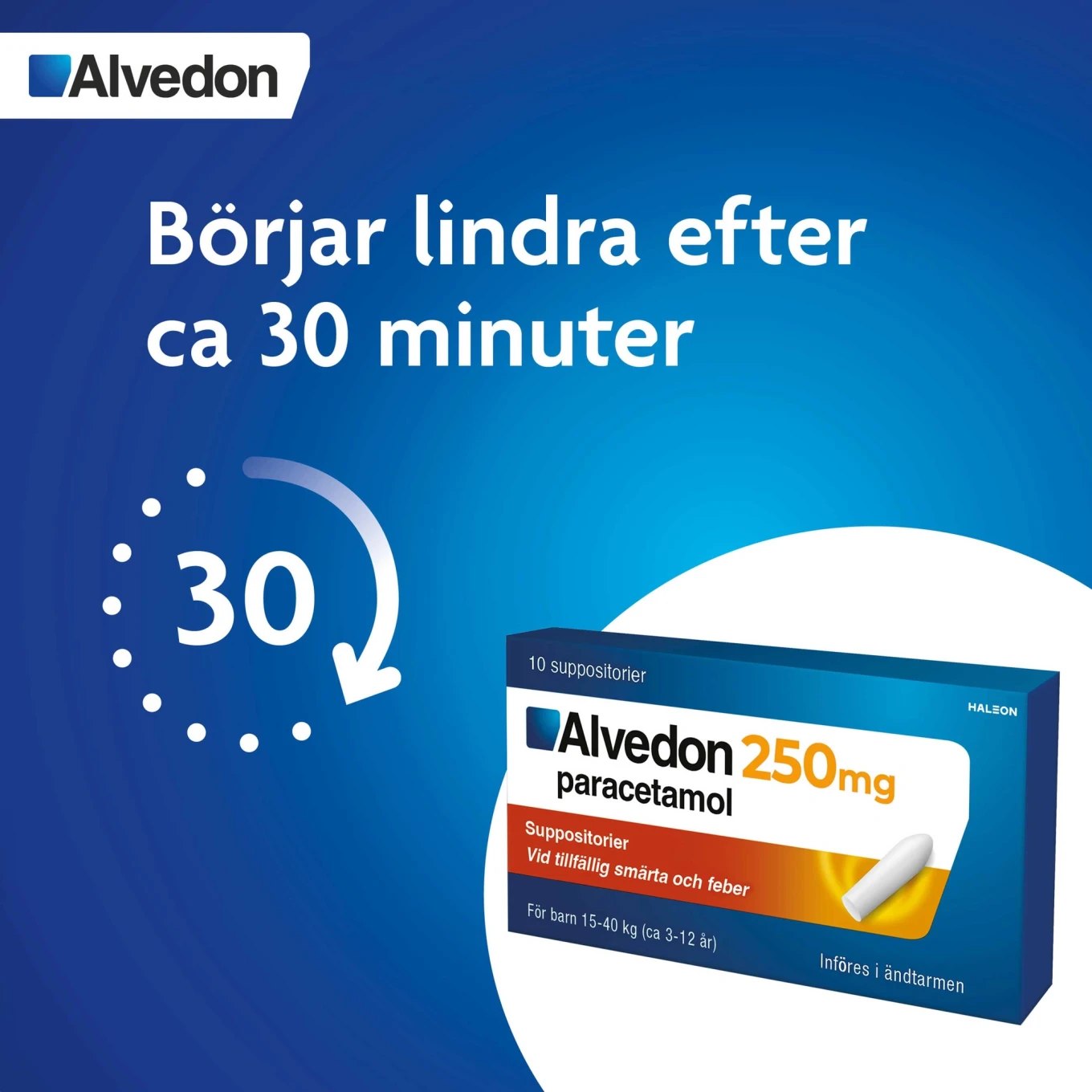 Alvedon suppositorium 250 mg 10 st Alvedon
