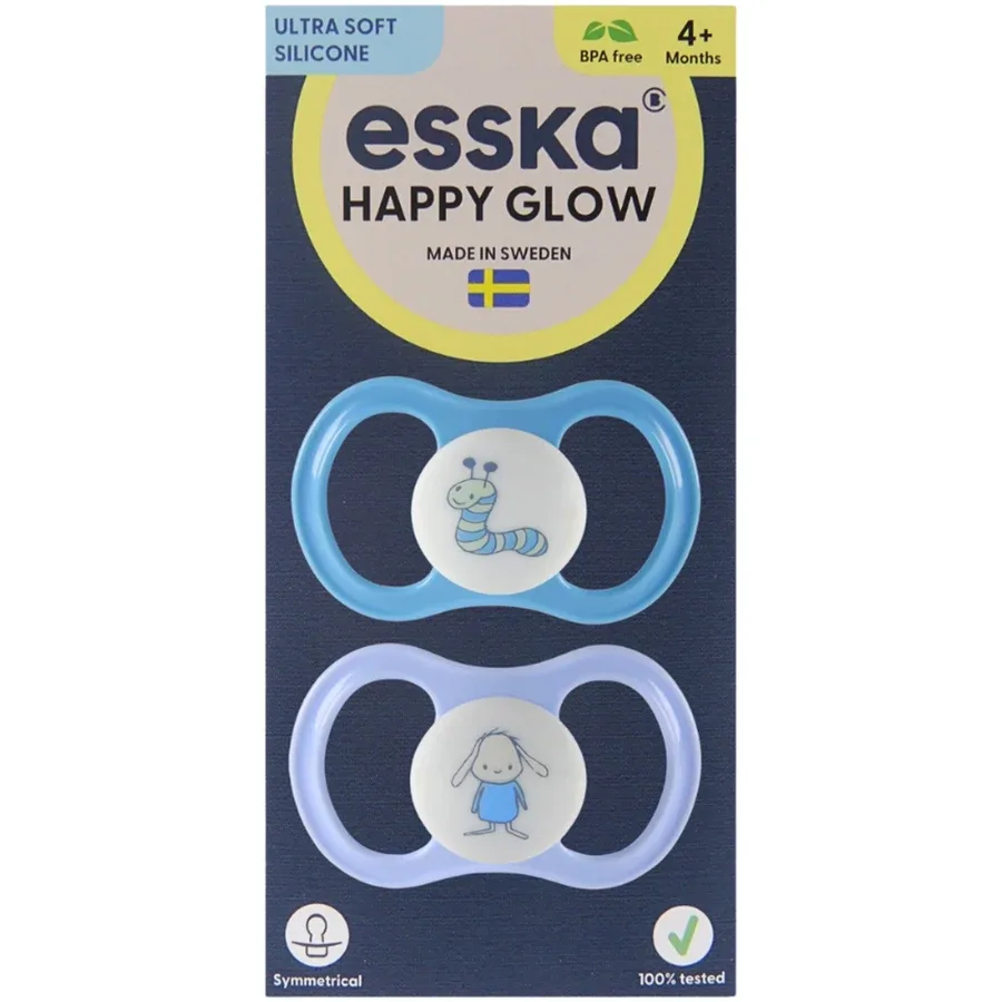ESSKA Happy Glow 4+m Silikon Blå 2-pack Esska